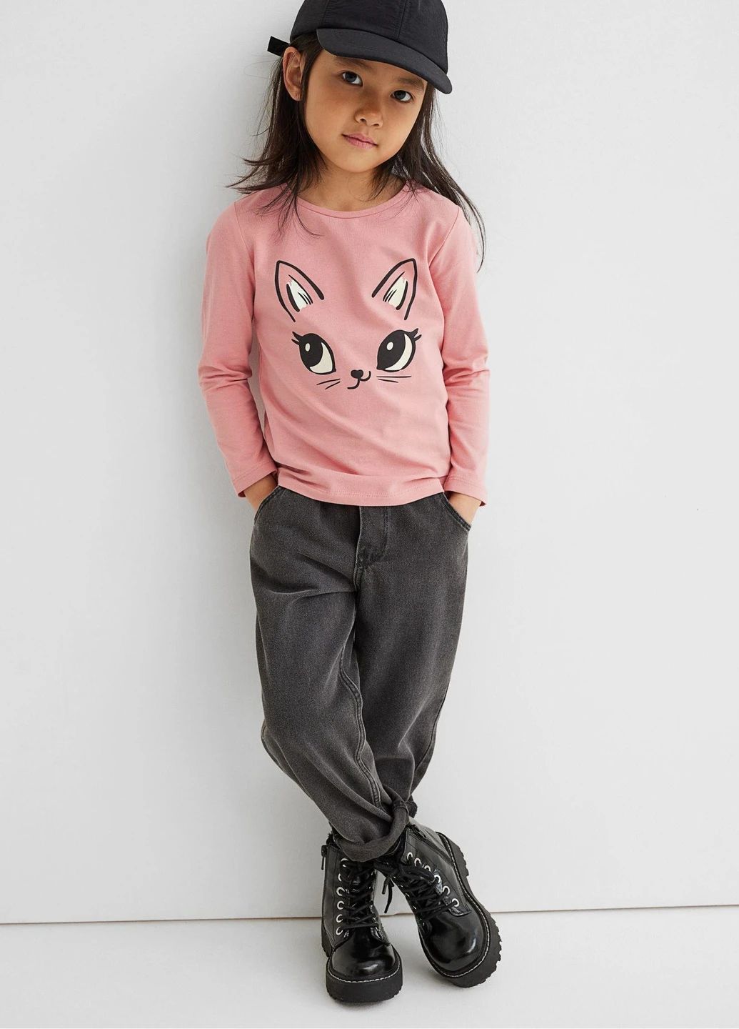 Лонгслів,рожевий з принтом, H&M (256503113)