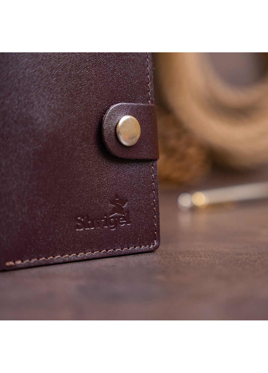Чоловічий шкіряний гаманець 10х8,5х1 см Shvigel (252127227)