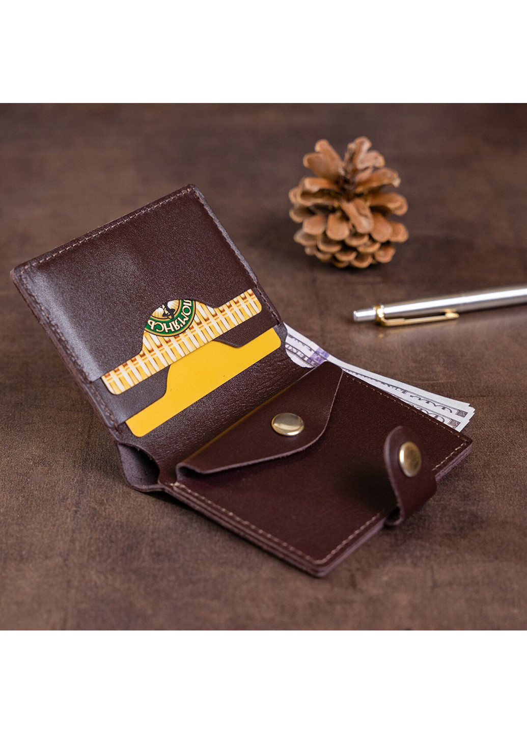 Чоловічий шкіряний гаманець 10х8,5х1 см Shvigel (252127227)