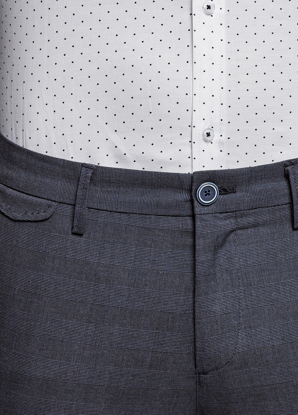 Синие классические демисезонные прямые брюки Oodji