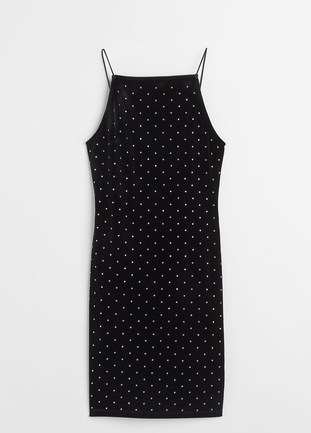 Чорна коктейльна сукня H&M в горошок