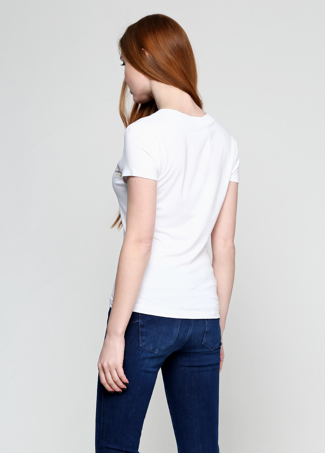 Белая летняя футболка с коротким рукавом Moschino
