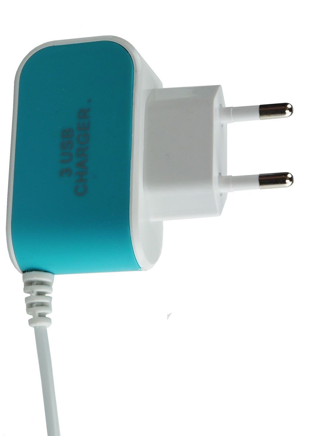 Зарядное устройство на 3 USB порта, 6,3х2,3х7,3 см TV-magazin голубое