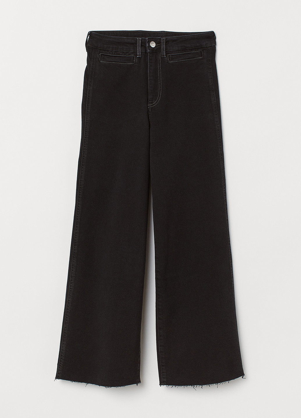Черные демисезонные прямые, укороченные джинсы H&M