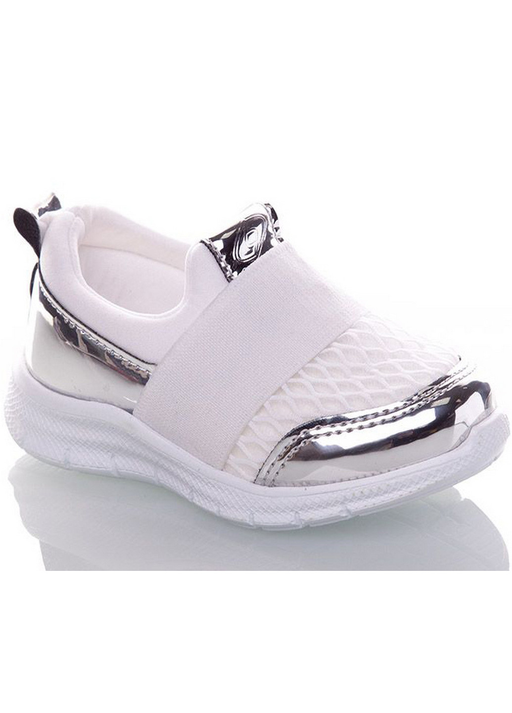 Білі всесезонні текстильные кроссовки 636w 25 бело-серебристый Lafonten