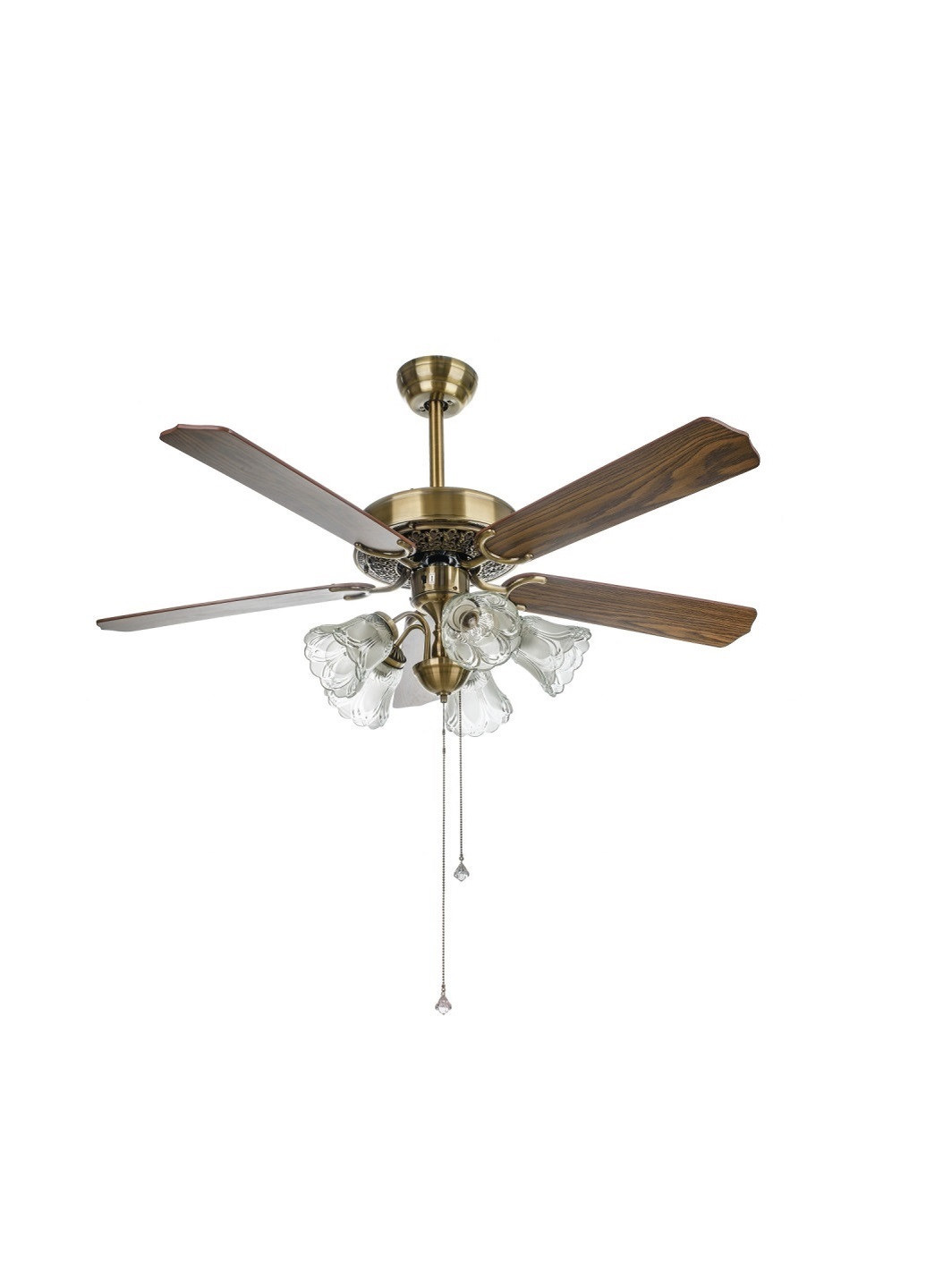 Люстра деревянная с вентилятором BKL-904S/5 E27 AB Brille (193196172)