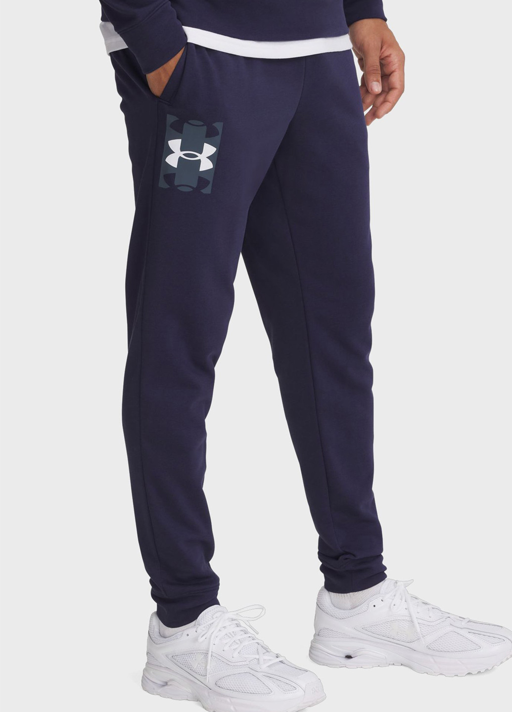 Темно-синие спортивные демисезонные джоггеры брюки Under Armour
