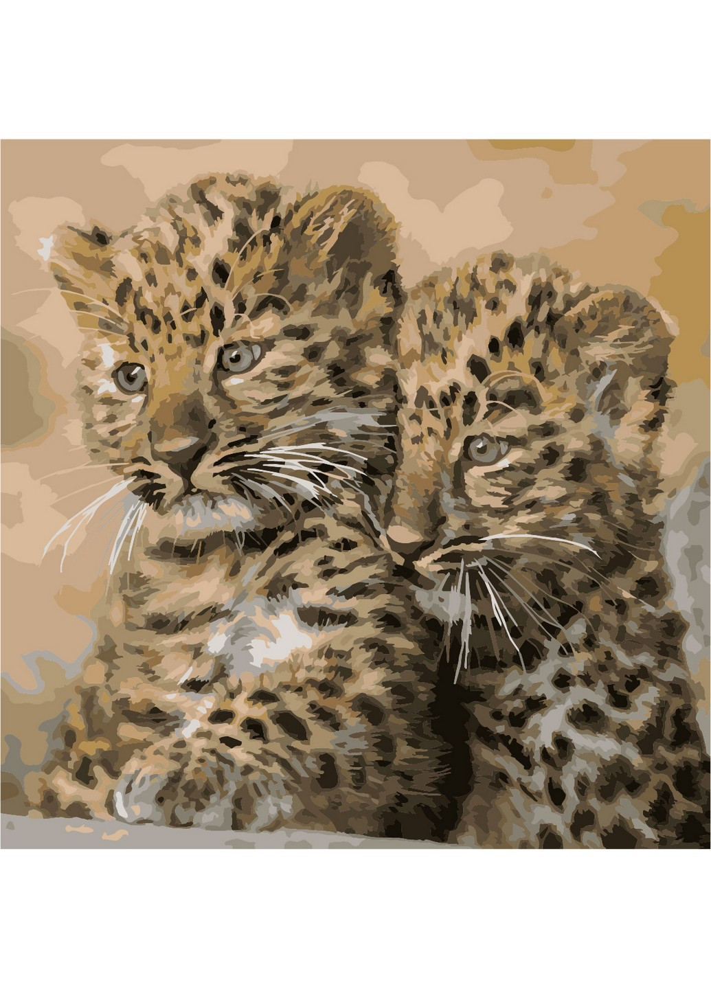 Картина за номерами "Маленькі леопарди" 40х40 см ArtStory (253101798)