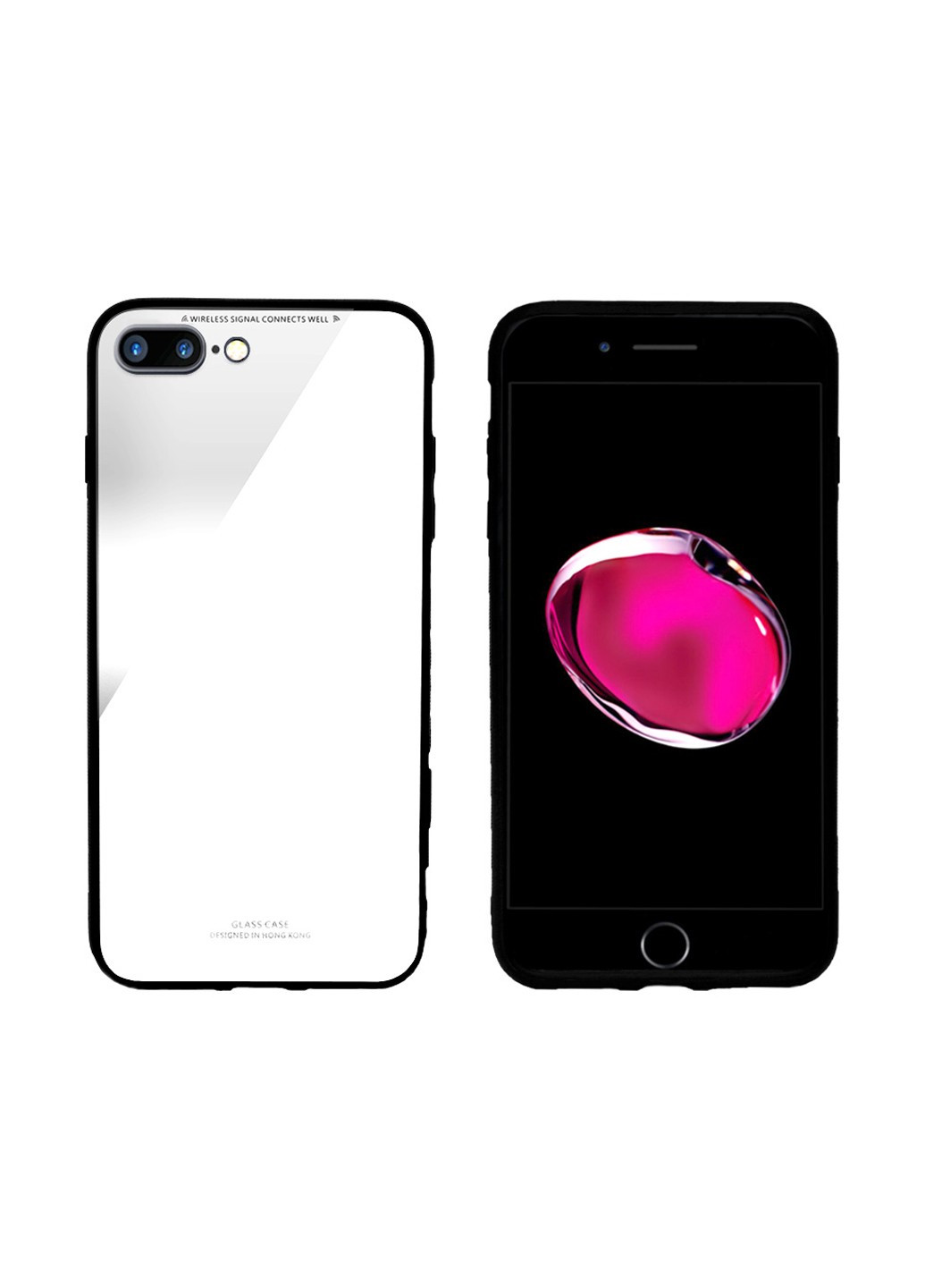 Чехол (Real Glass) для (белый) Intaleo apple iphone 8 plus (181938466)
