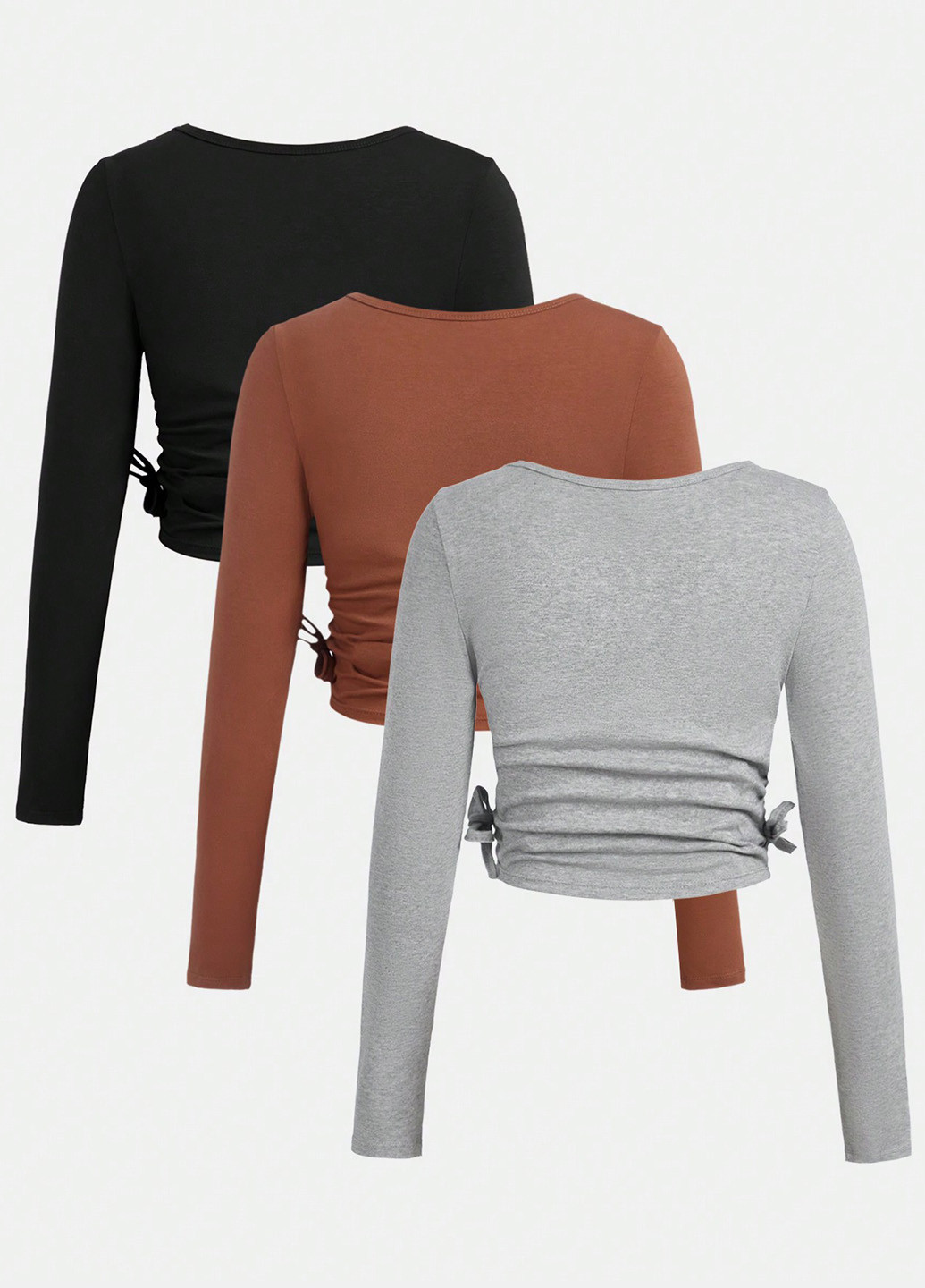 Разноцветный демисезонный кэжуал лонгслив SHEIN однотонный