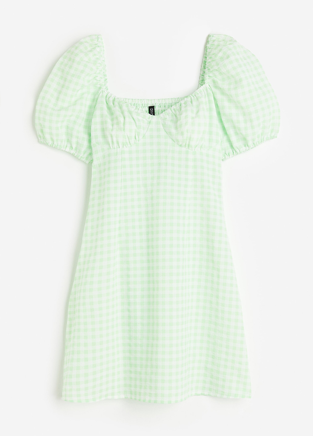 Салатова кежуал сукня а-силует H&M в клітинку