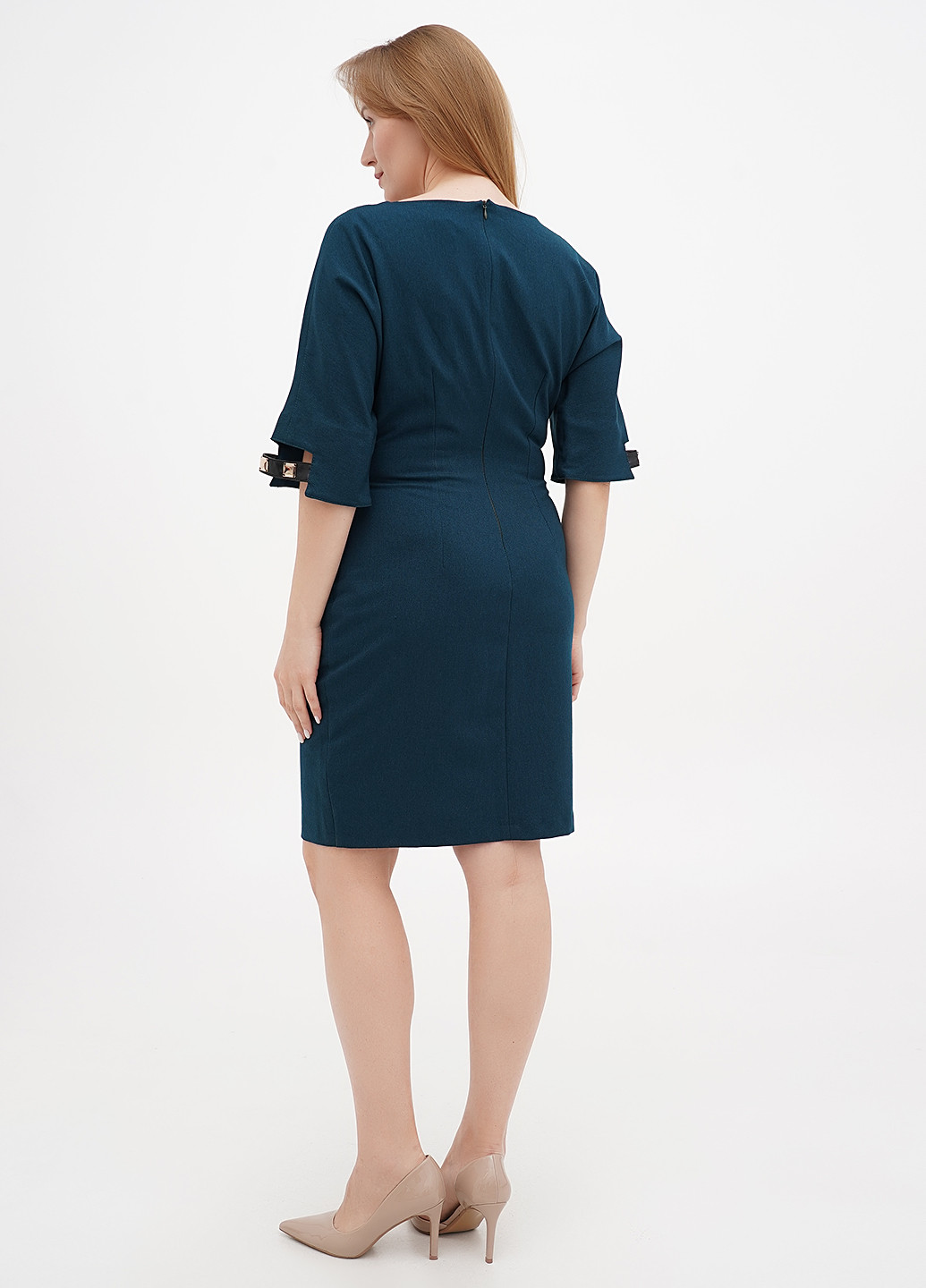 Темно-зелена кежуал сукня футляр Sassofono однотонна