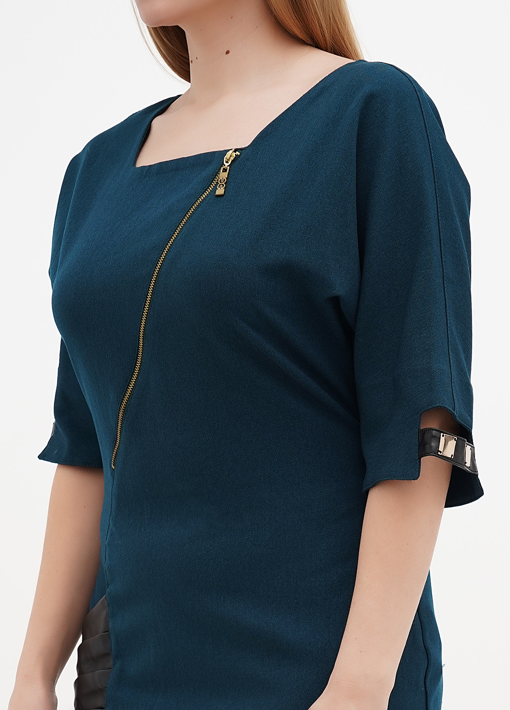 Темно-зелена кежуал сукня футляр Sassofono однотонна