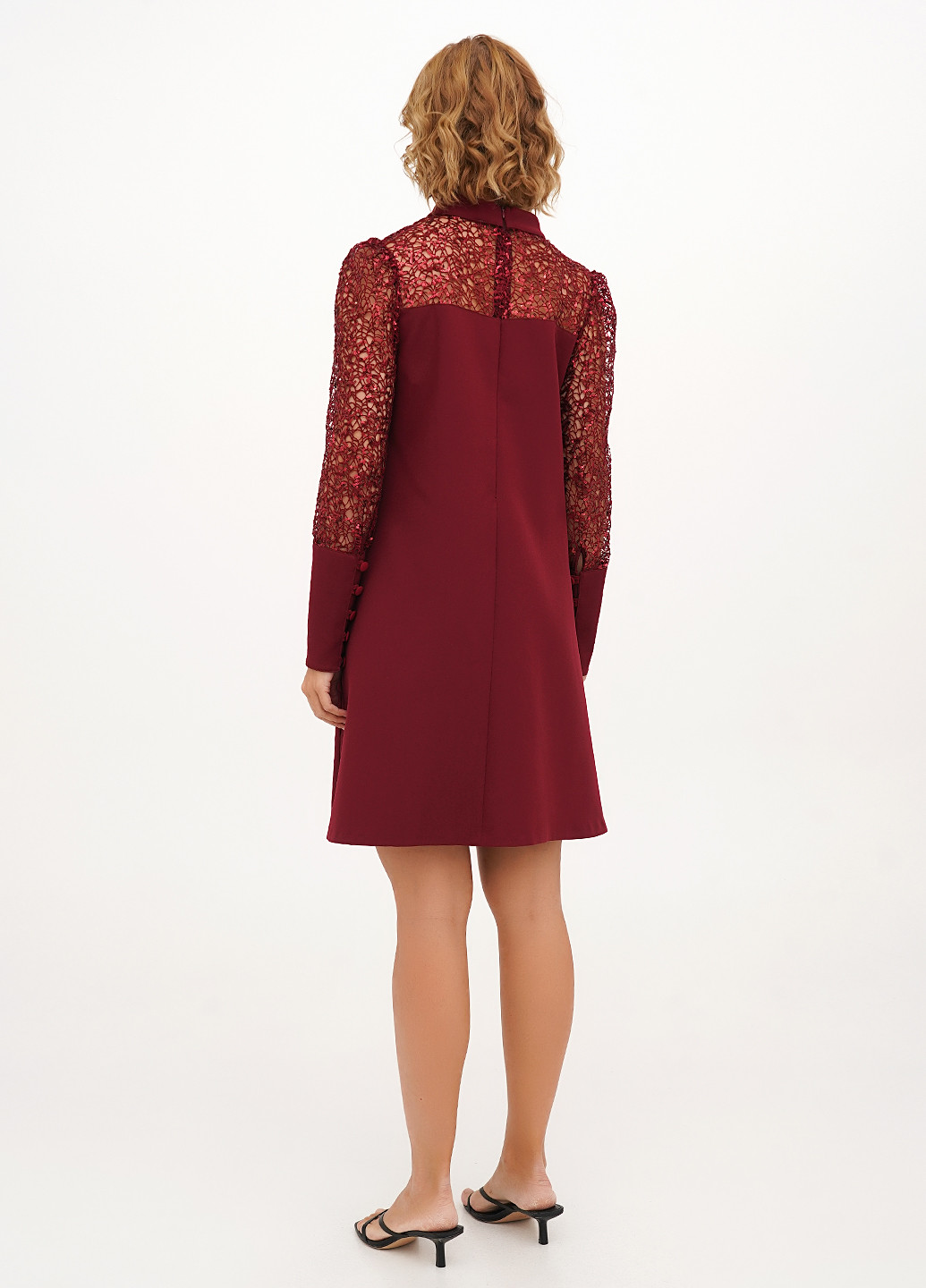Бордова кежуал сукня а-силует Babylon однотонна
