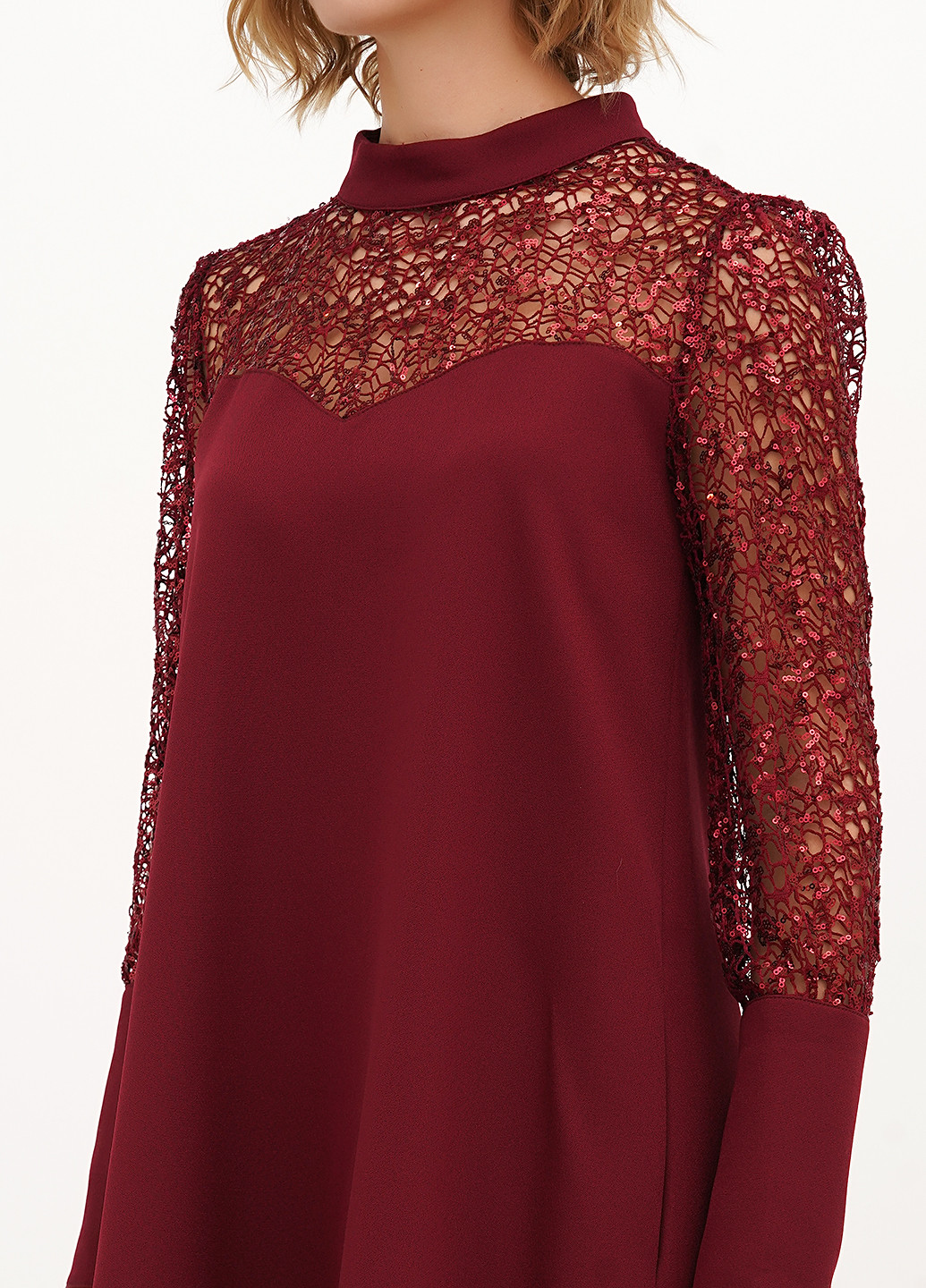 Бордова кежуал сукня а-силует Babylon однотонна