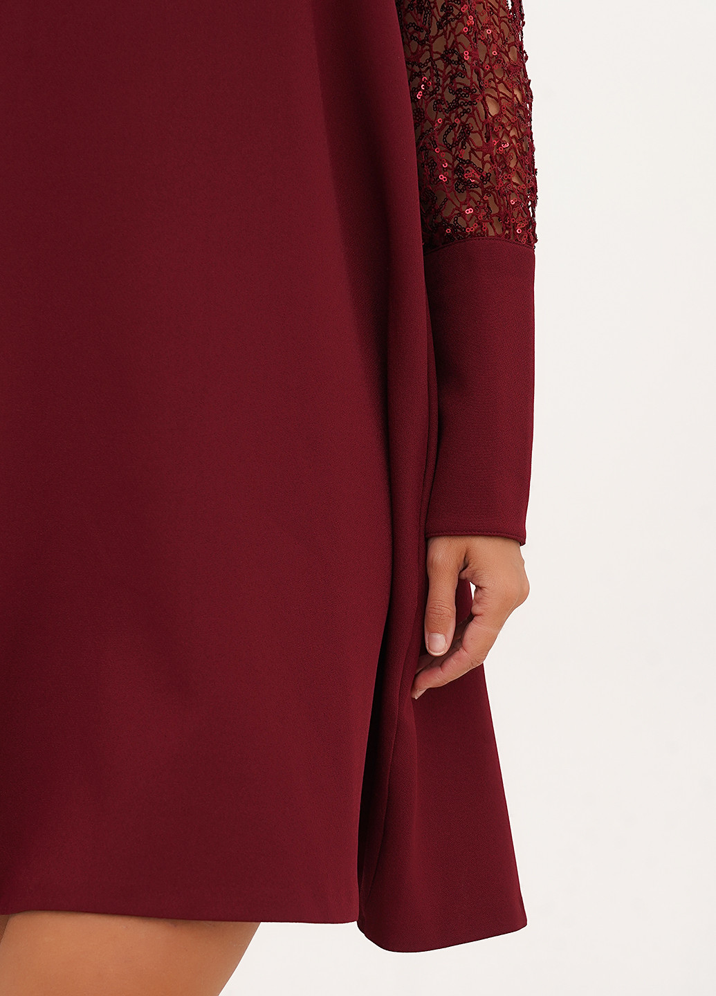 Бордова кежуал сукня а-силует Babylon однотонна