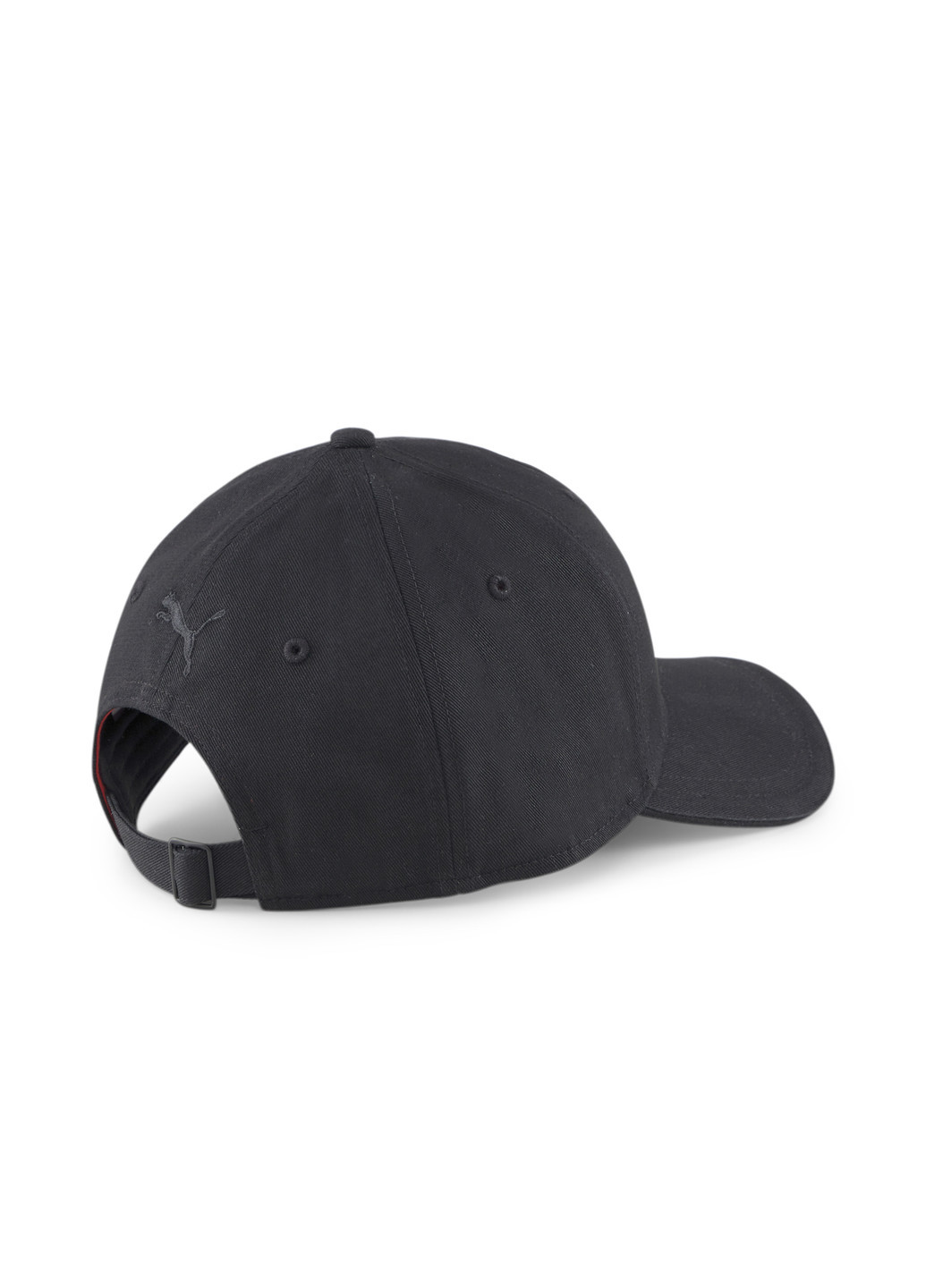 Кепка Scuderia Ferrari SPTWR Style Motorsport Cap Puma однотонная чёрная спортивная хлопок, полиэстер