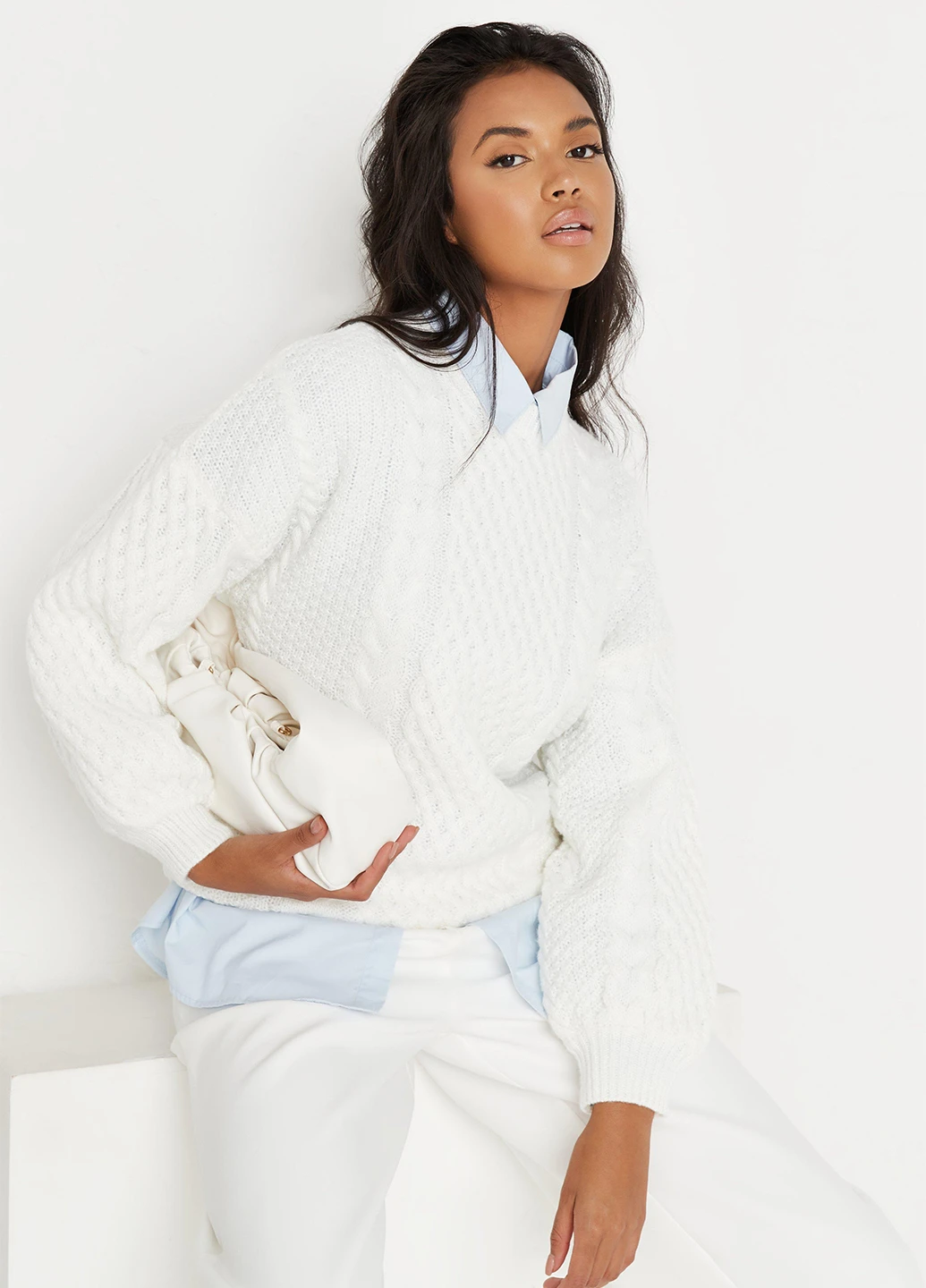 Білий зимовий светр джемпер Missguided