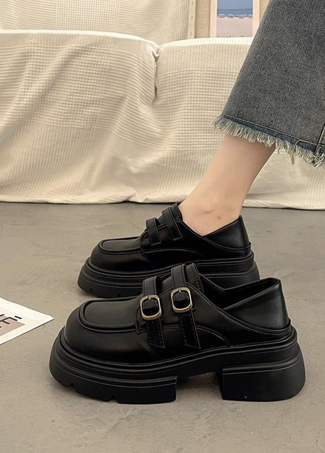 Vi Туфлі монкі чорний з штучна шкіра, великобританія — демісезон (322778014)