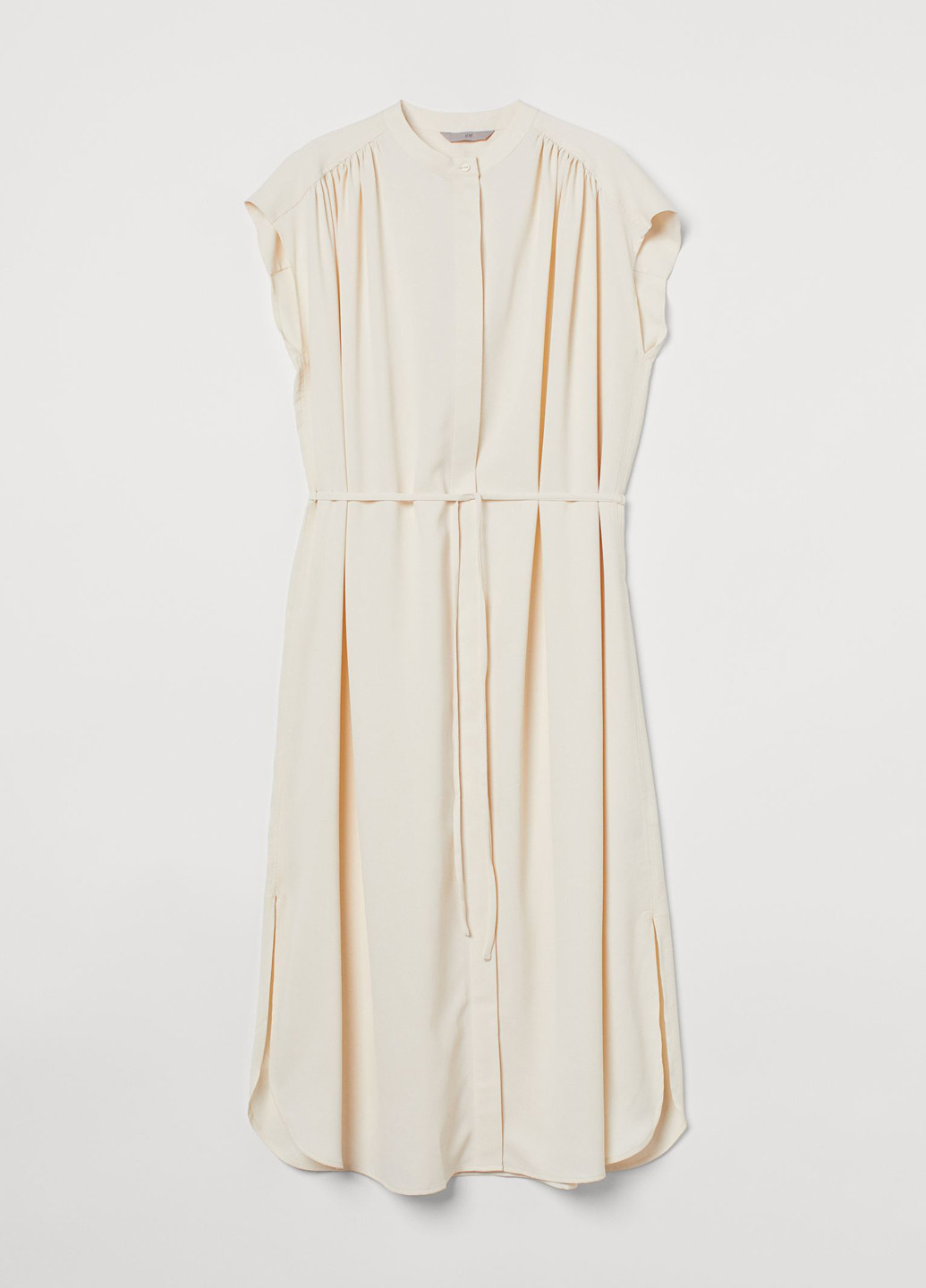 Молочное кэжуал платье рубашка H&M однотонное