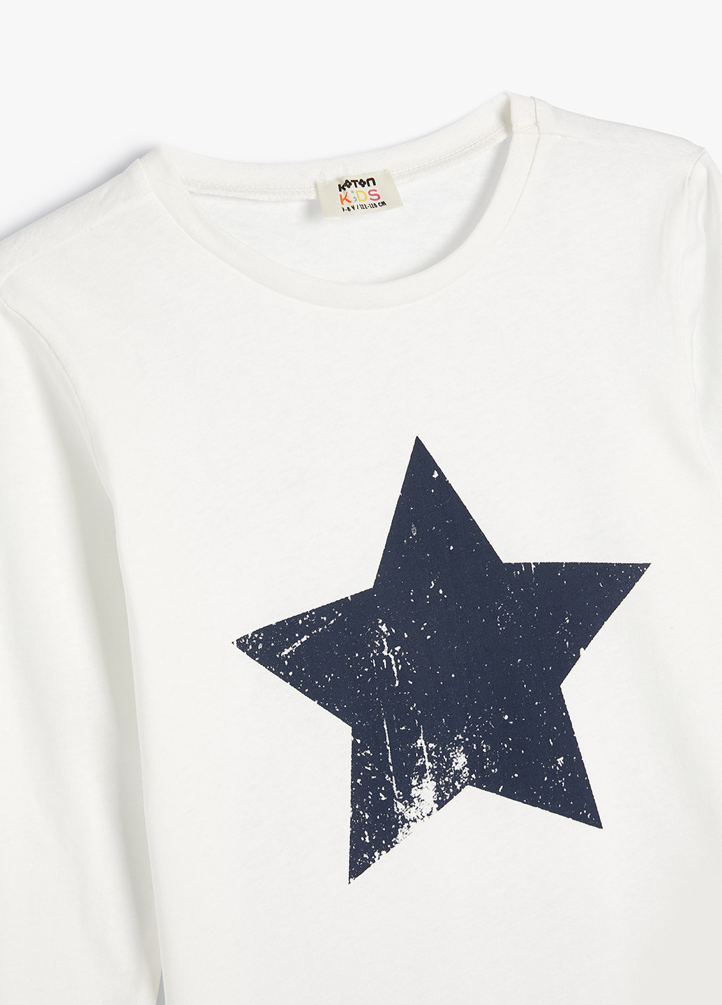Белый демисезонный кэжуал лонгслив KOTON со звездами