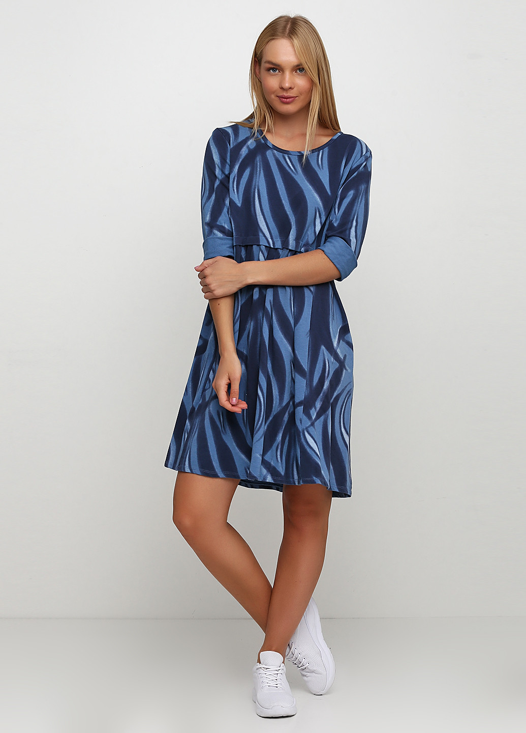 Синя кежуал сукня а-силует Italy Moda з абстрактним візерунком