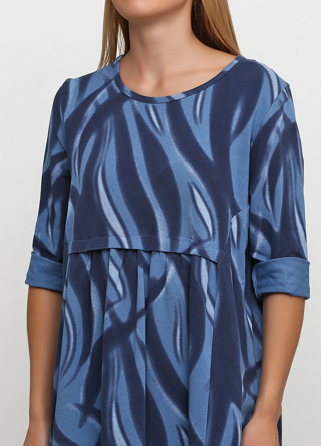 Синя кежуал сукня а-силует Italy Moda з абстрактним візерунком