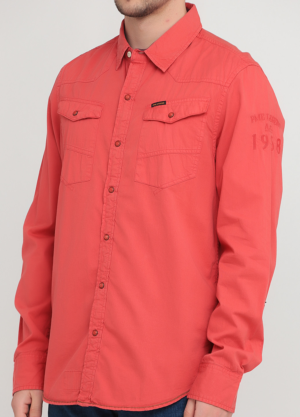 Красная кэжуал рубашка однотонная Pme Legend