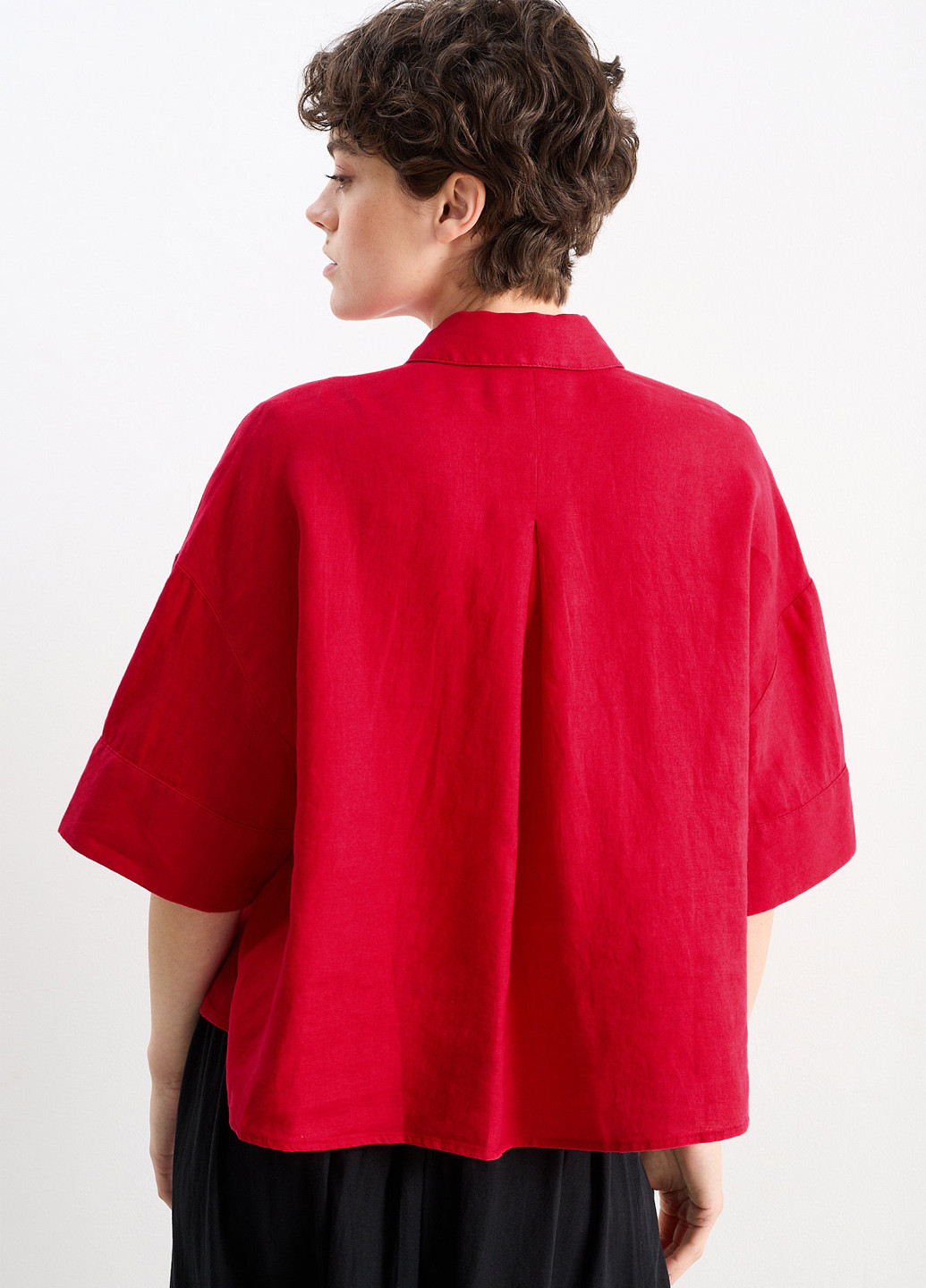 Красная кэжуал рубашка однотонная C&A