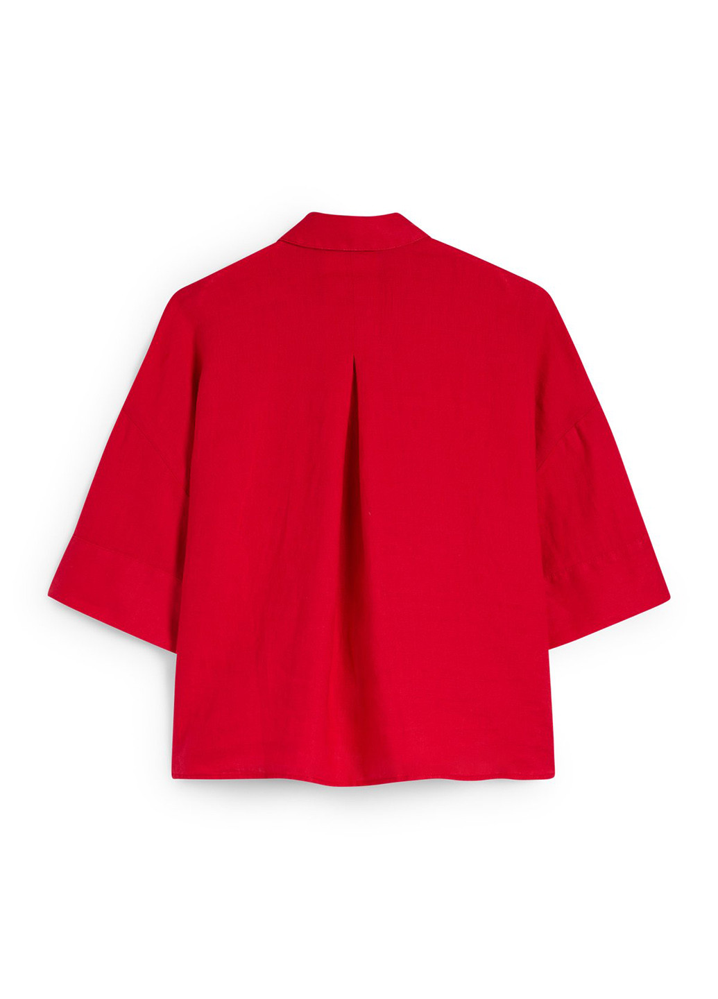 Красная кэжуал рубашка однотонная C&A