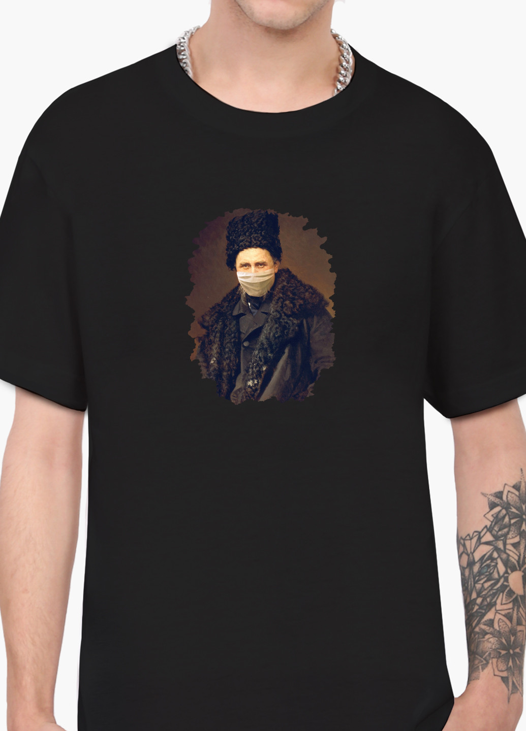 Чорна футболка чоловіча тарас шевченко (taras shevchenko) (9223-1427-1) xxl MobiPrint