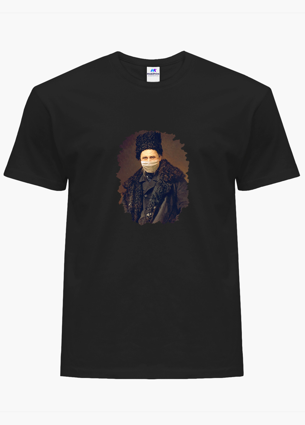 Черная футболка мужская тарас шевченко карантин (taras shevchenko quarantine) (9223-1427-1) xxl MobiPrint
