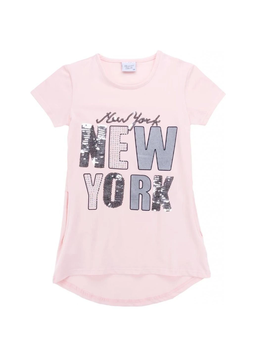 Персикова демісезонна футболка дитяча "new york" (1281-140g-peach) Breeze