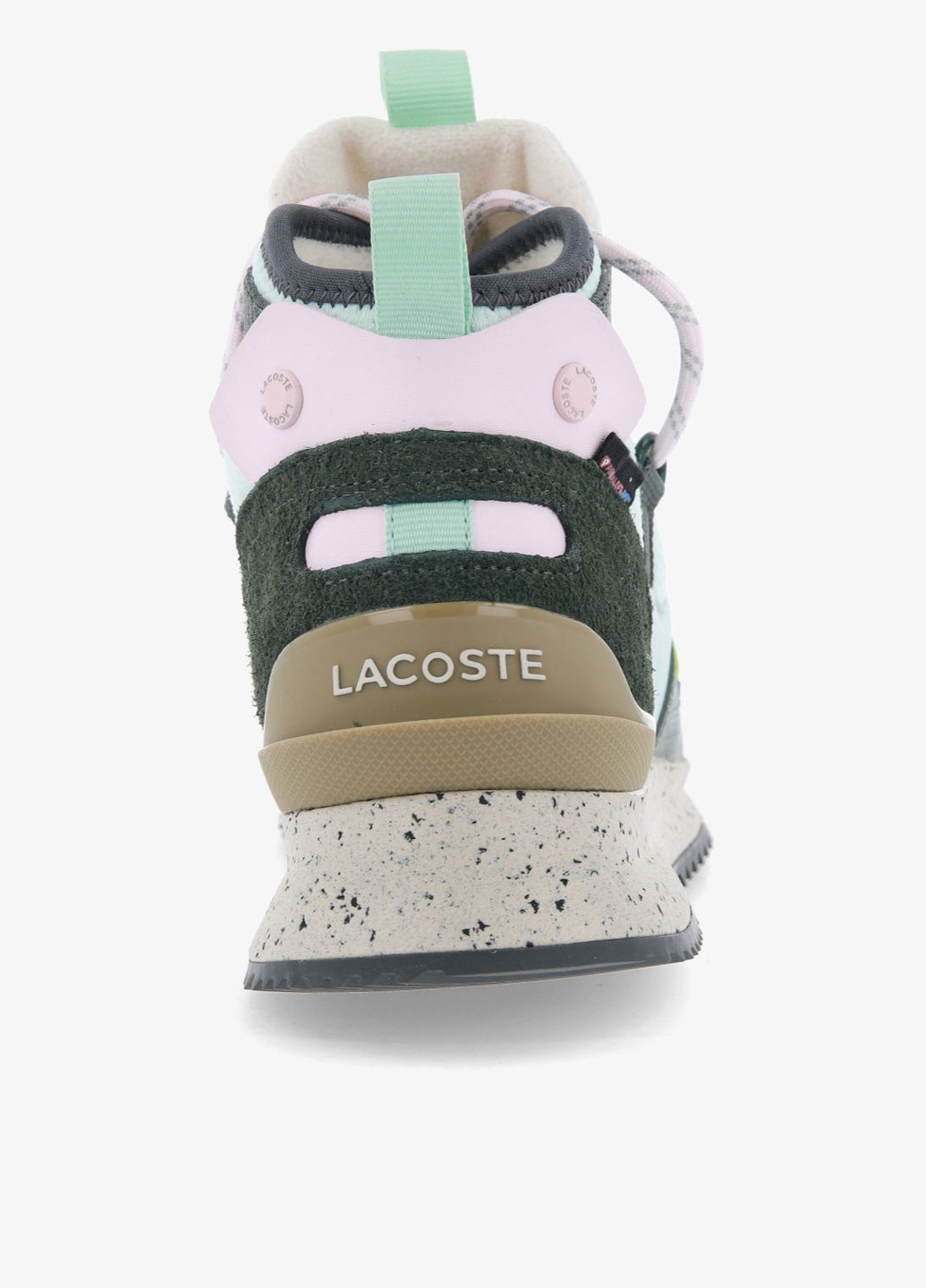 Осенние ботинки Lacoste с логотипом тканевые, из натурального нубука, из натуральной замши