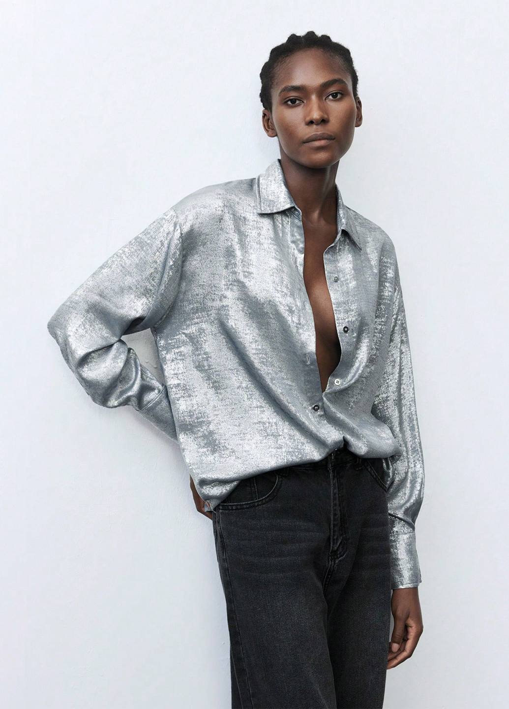 Срібна блуза SHEIN