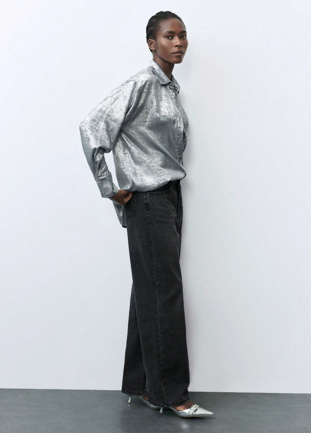 Срібна блуза SHEIN