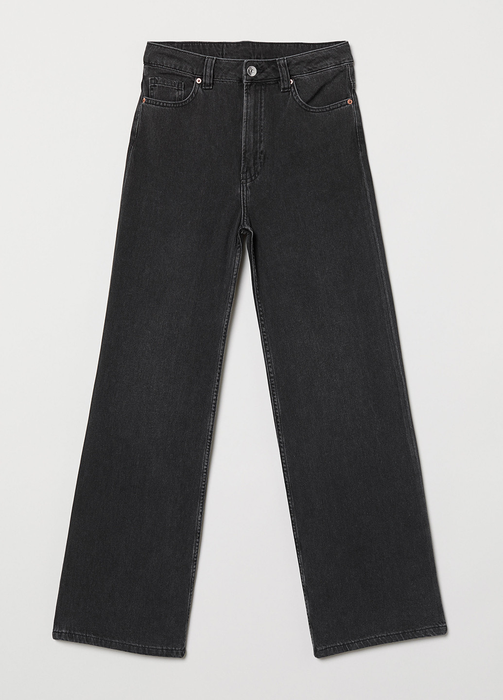 Джинси H&M прямі однотонні темно-сірі джинсові бавовна