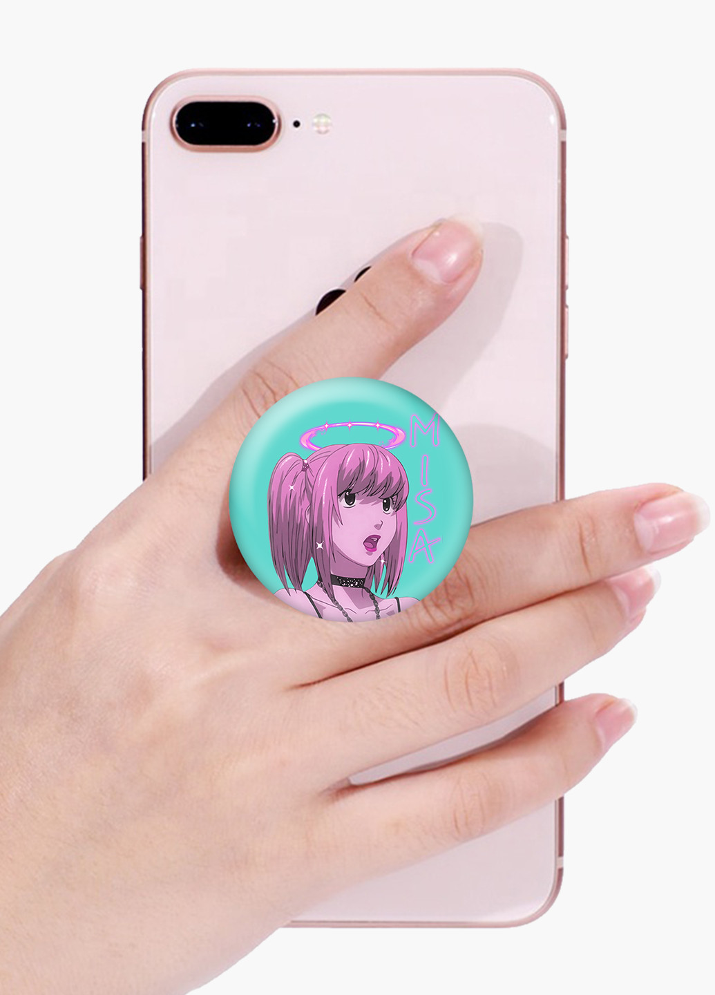 Попсокет (Popsockets) тримач для смартфону Мисан Амане Зошит смерті (Misa Amane Death Note) (8754-2827) Чорний MobiPrint (221548633)