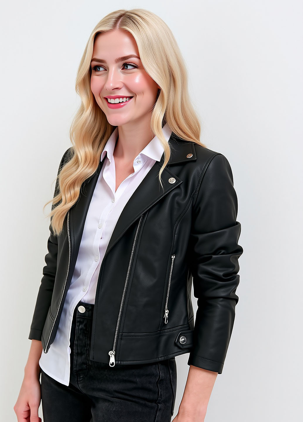 Чорна демісезонна куртка косуха Sinsay