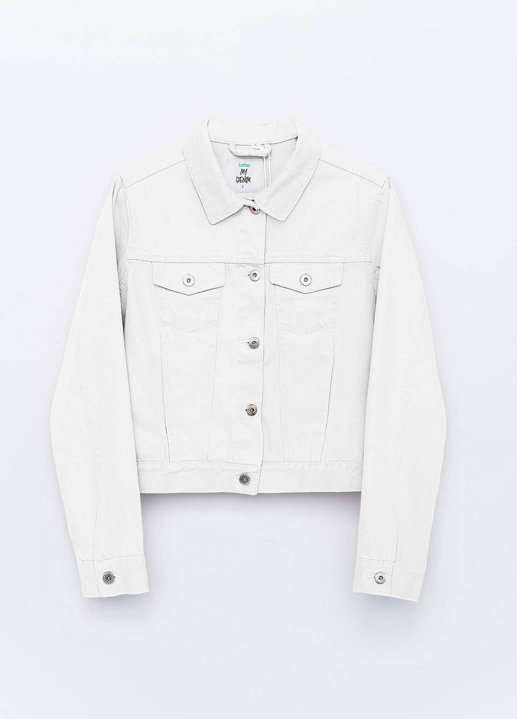 Белая демисезонная куртка джинсовая befree