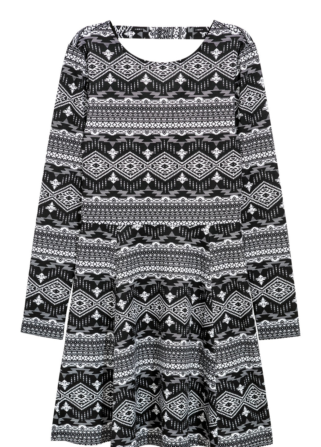 Черно-белое кэжуал платье H&M однотонное