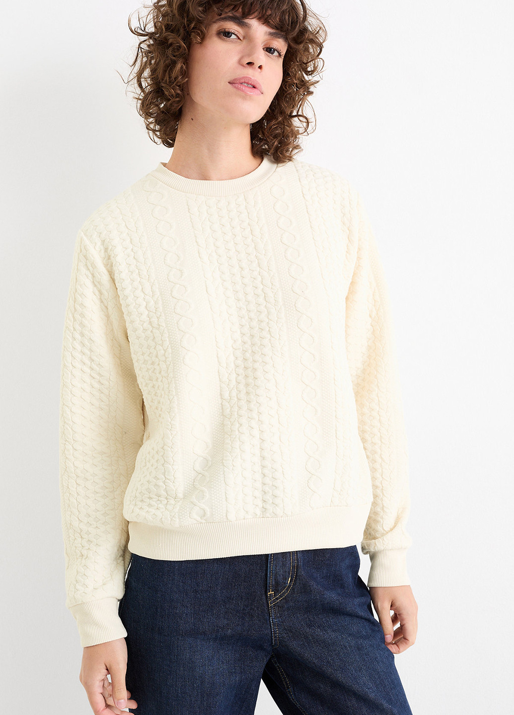 Молочний світшот C&A однотонний без декору (352190408)