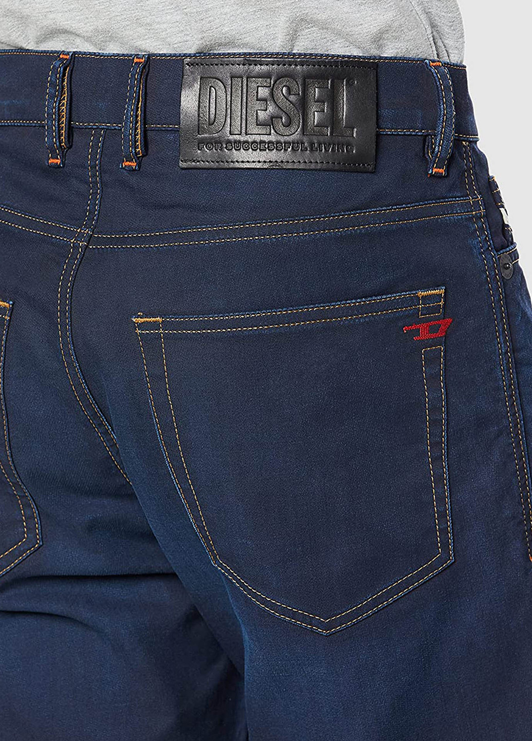 Темно-синие демисезонные укороченные, зауженные джинсы Diesel