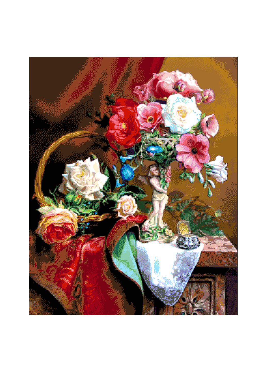 Набор для вышивания бисером Цветочный натюрморт 58х72 см Александра Токарева (252253400)