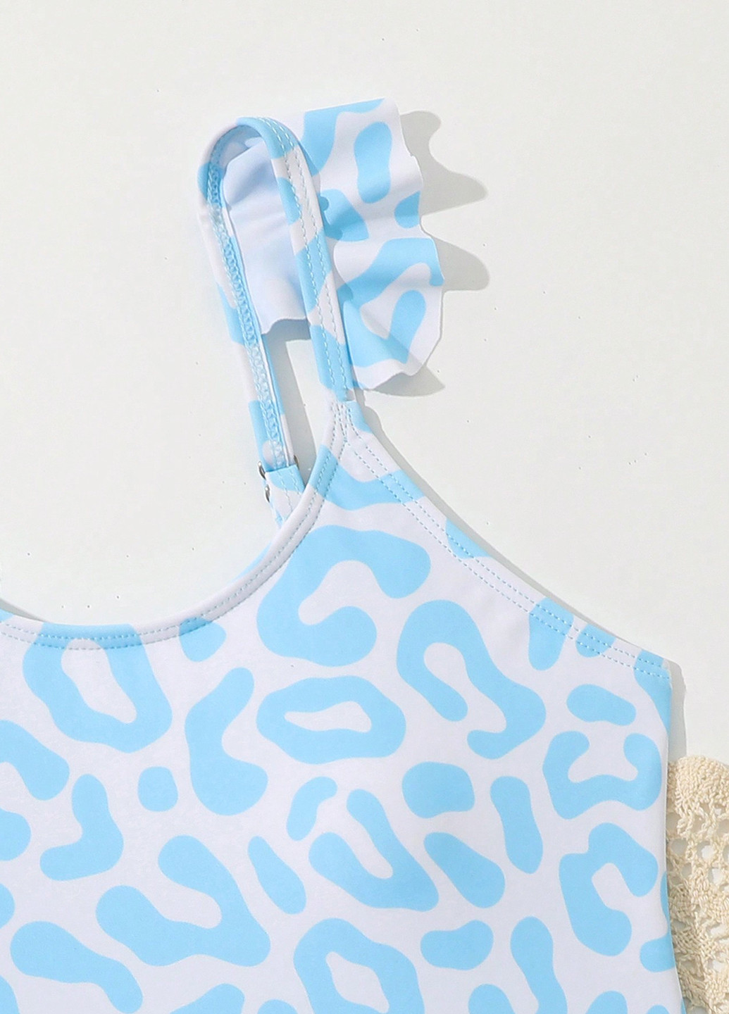 Голубой летний комплект (купальник, юбка) майо, слитный SHEIN