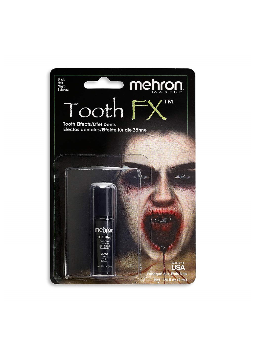 Фарба для зубів Tooth FX with Brush for Special Effects - Black (Чорна), 4 мл Mehron (205593293)