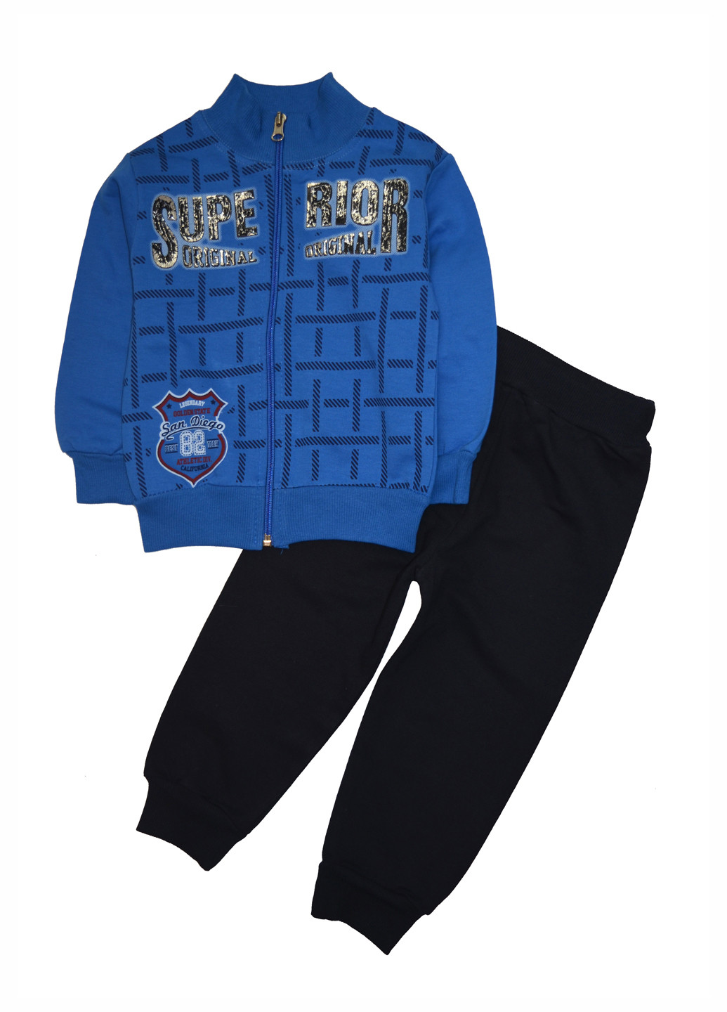 Синій демісезонний костюм (кофта, штани) з довгим рукавом, брючний ADK Kids Club