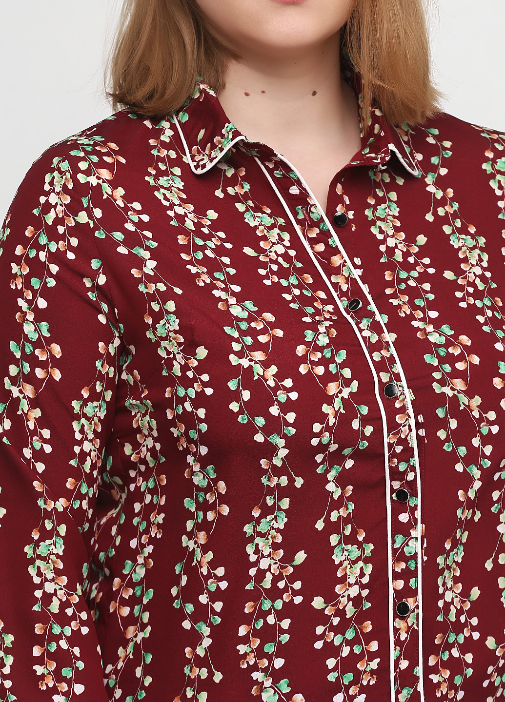 Бордовая кэжуал рубашка с цветами Bachelorette