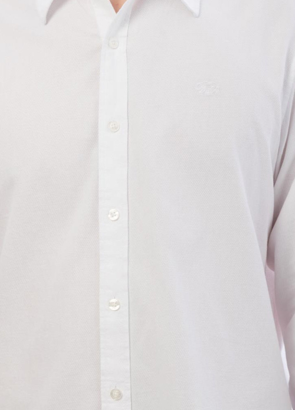 Белая кэжуал рубашка однотонная Time Out с длинным рукавом