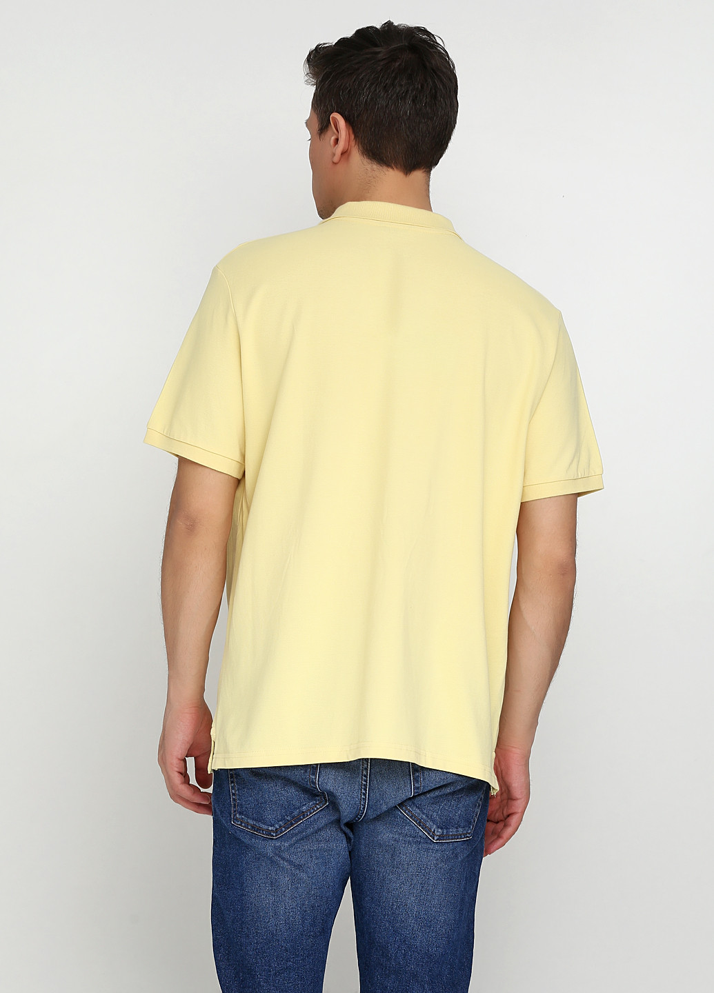 Желтая футболка-поло для мужчин The Basics однотонная